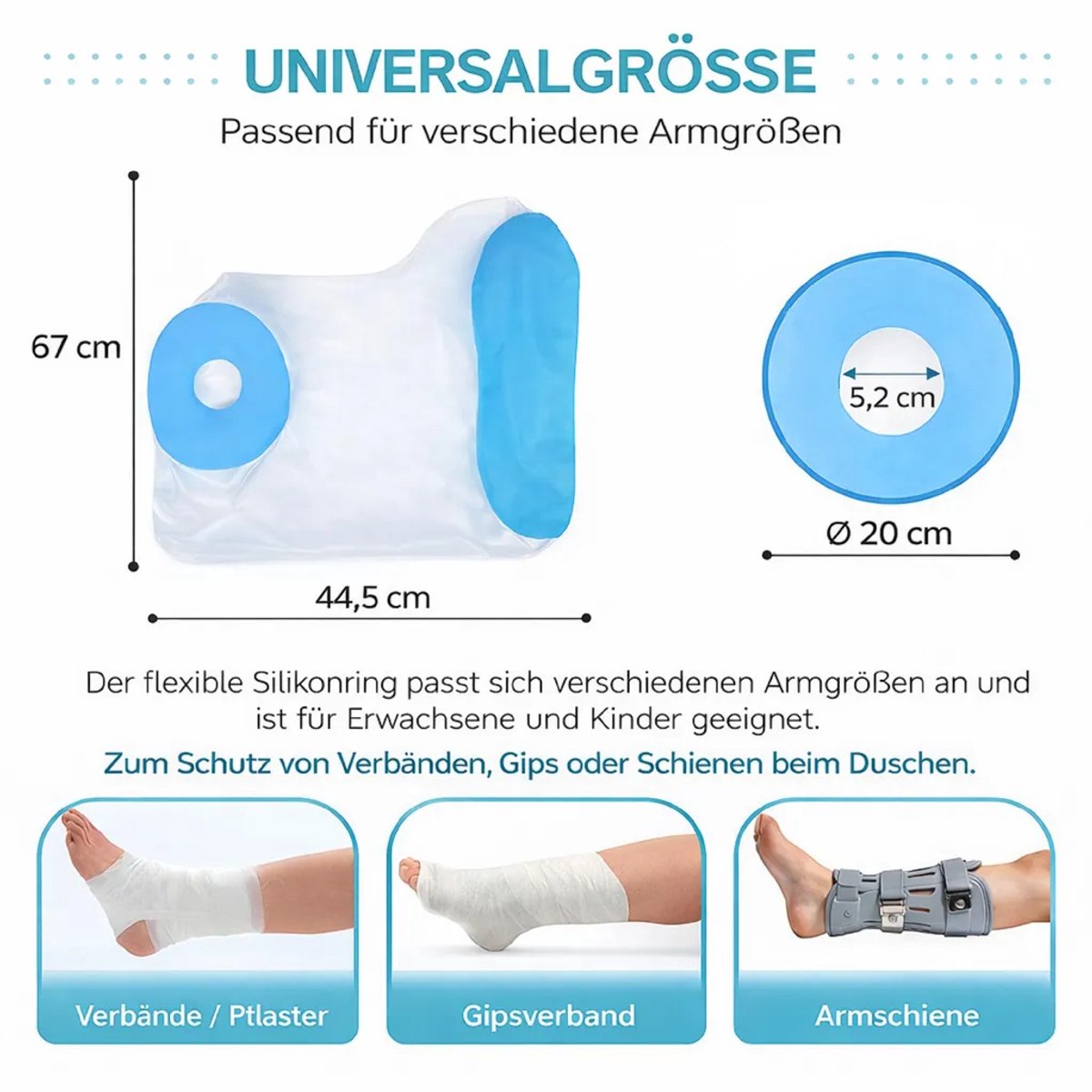 Waterdichte douchepootbeschermers – Herbruikbare beschermhoezen Geschikt voor siliconen ringen en een antislip onderkant, Geschikt voor badkuipen en douches.