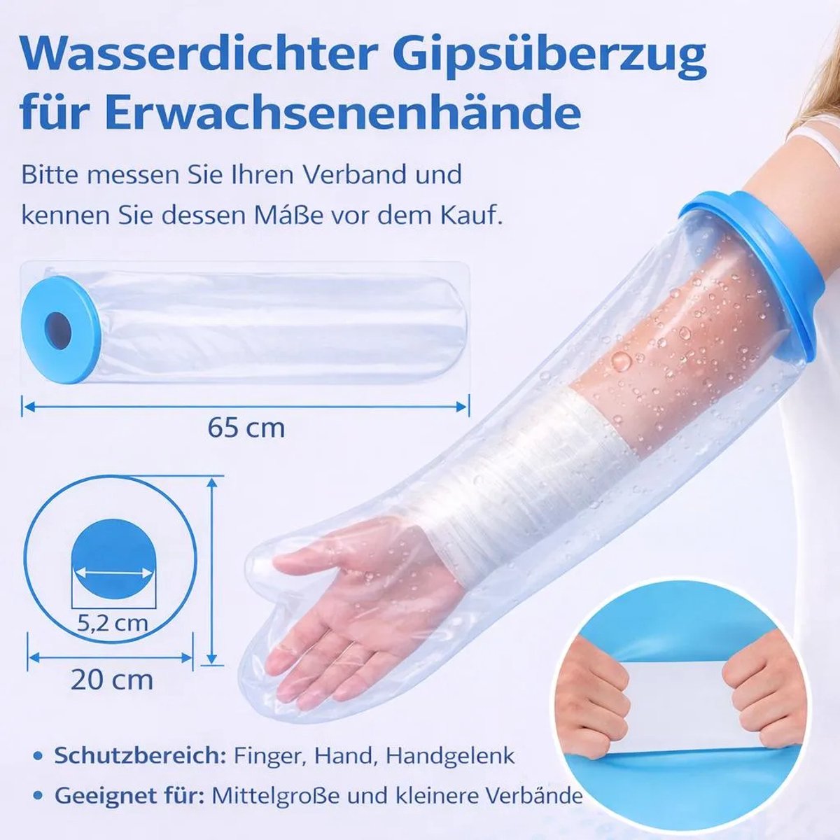 Waterdichte douchearmhoes – Herbruikbare TPU-hoes Geschikt voor elastische siliconenring