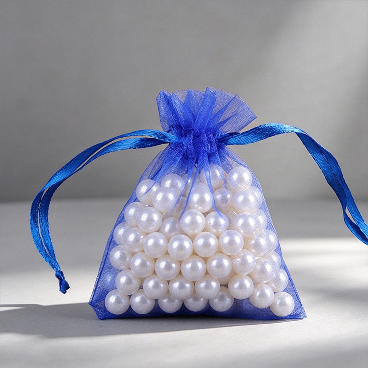Verpakking van 50 geschenkzakjes, geschikt voor bruiloften, netverpakkingen voor sieraden.-Donkerblauw-9*12cm