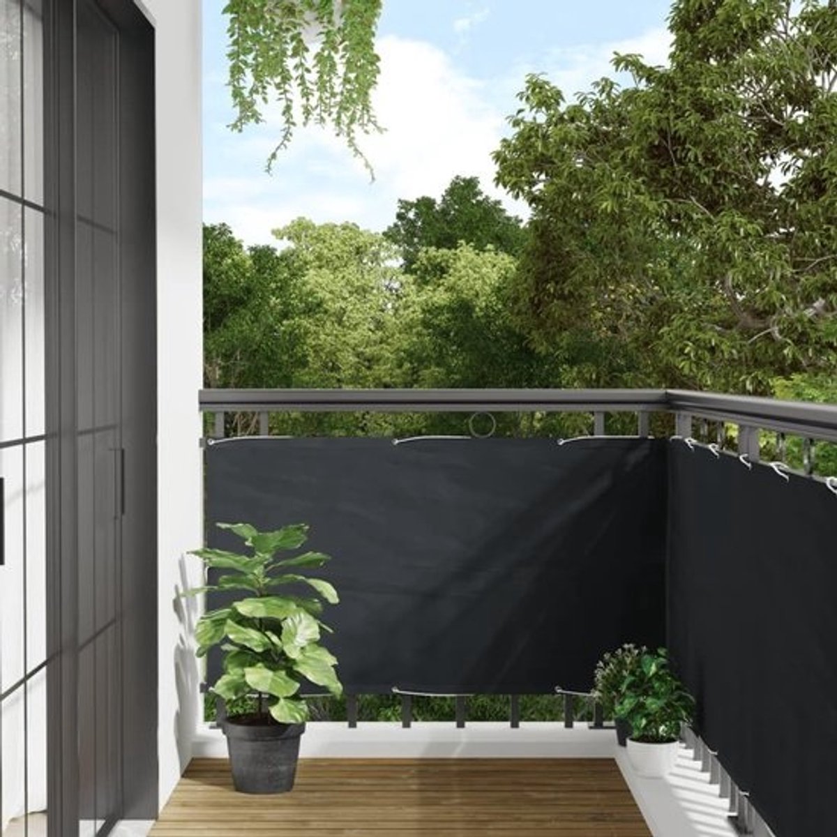 Privacy Scherm - Buitenafscheiding Tuin - Windbescherming Buiten - Duurzaam PVC Materiaal - 600 x 75 cm - Antraciet