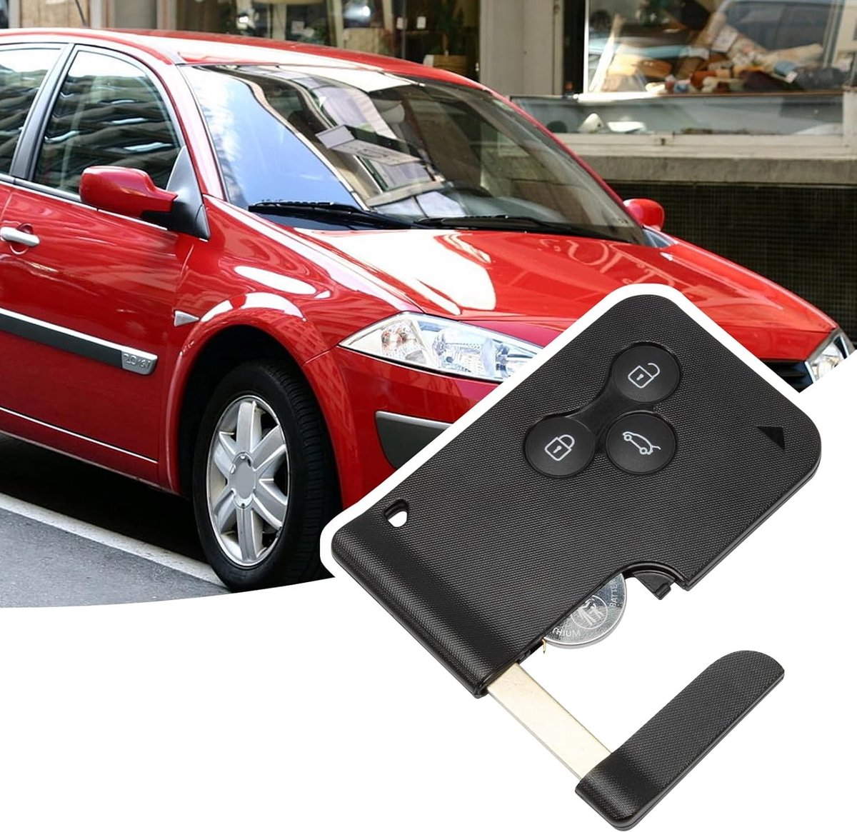 Draadloze afstandsbediening sleutelhanger met 3 toetsen voor Renault voertuigen Megane, Scenic en Clio 433MHz Chip PCF7947/ID46 Smartcard