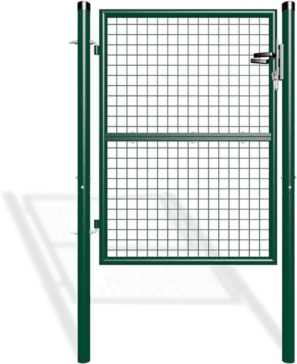 Metalen tuindeur - Hekwerk poort - Tuin beveiligen - Gegalvaniseerd staal - 106x130 cm - Mosgroen