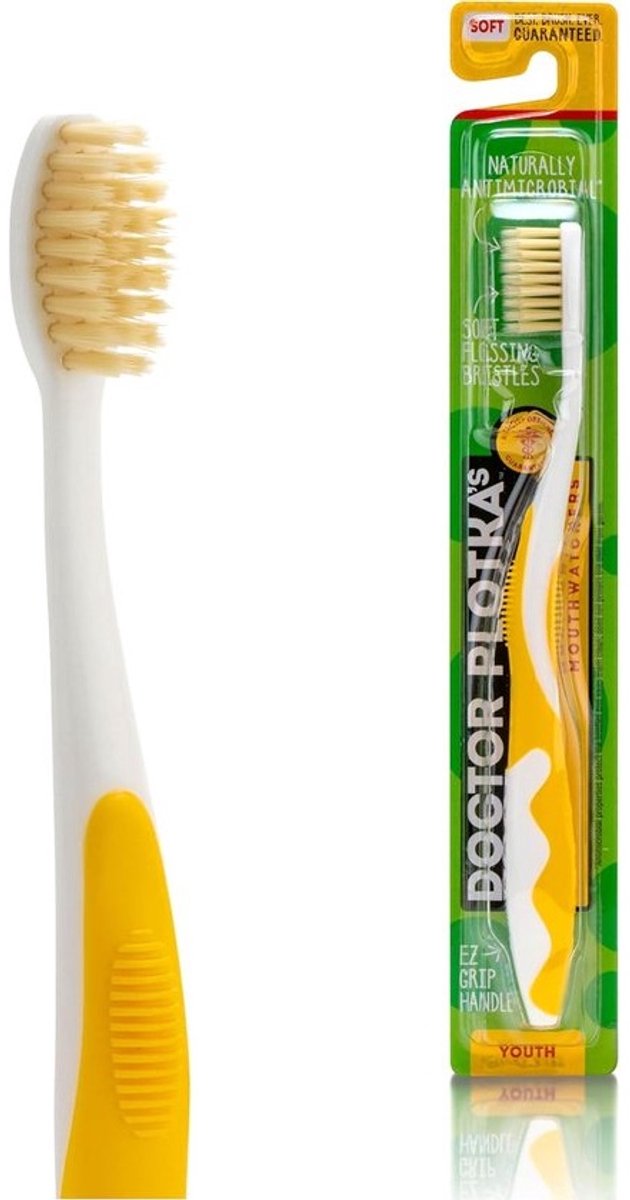 Antimicrobiële Tandenborstel - Zilveren Borstels - Dagelijkse Mondhygiëne - Unieke Varkenshaar Technologie - 23 x 4 x 1 cm - Geel