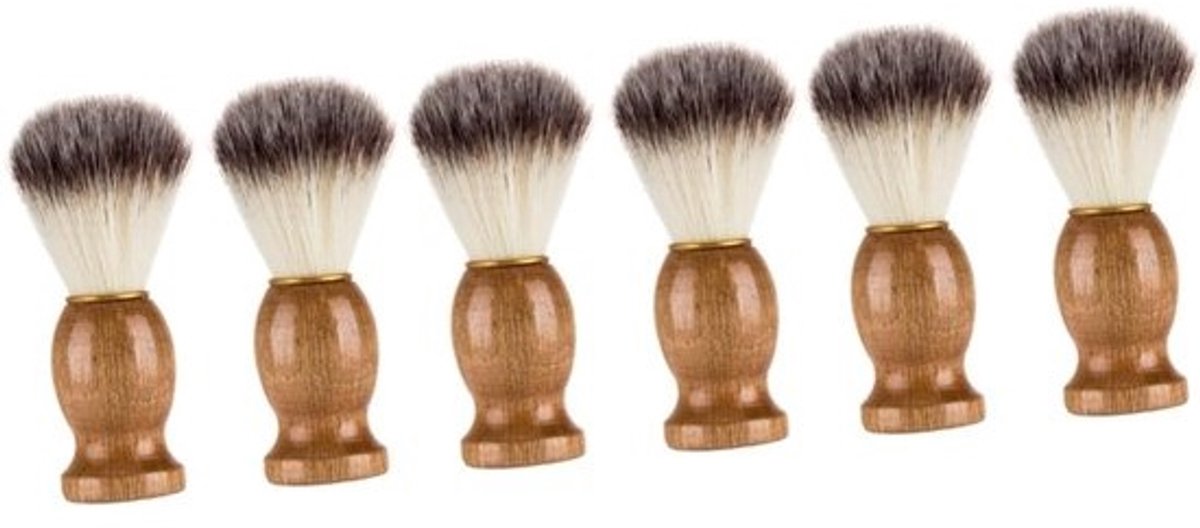 Scheerkwast Set - Baardborstel Kappersgereedschap - Professioneel Scheren - Duurzaam Zwijnenhaar - 10.3 cm Lengte - Lichtbruin