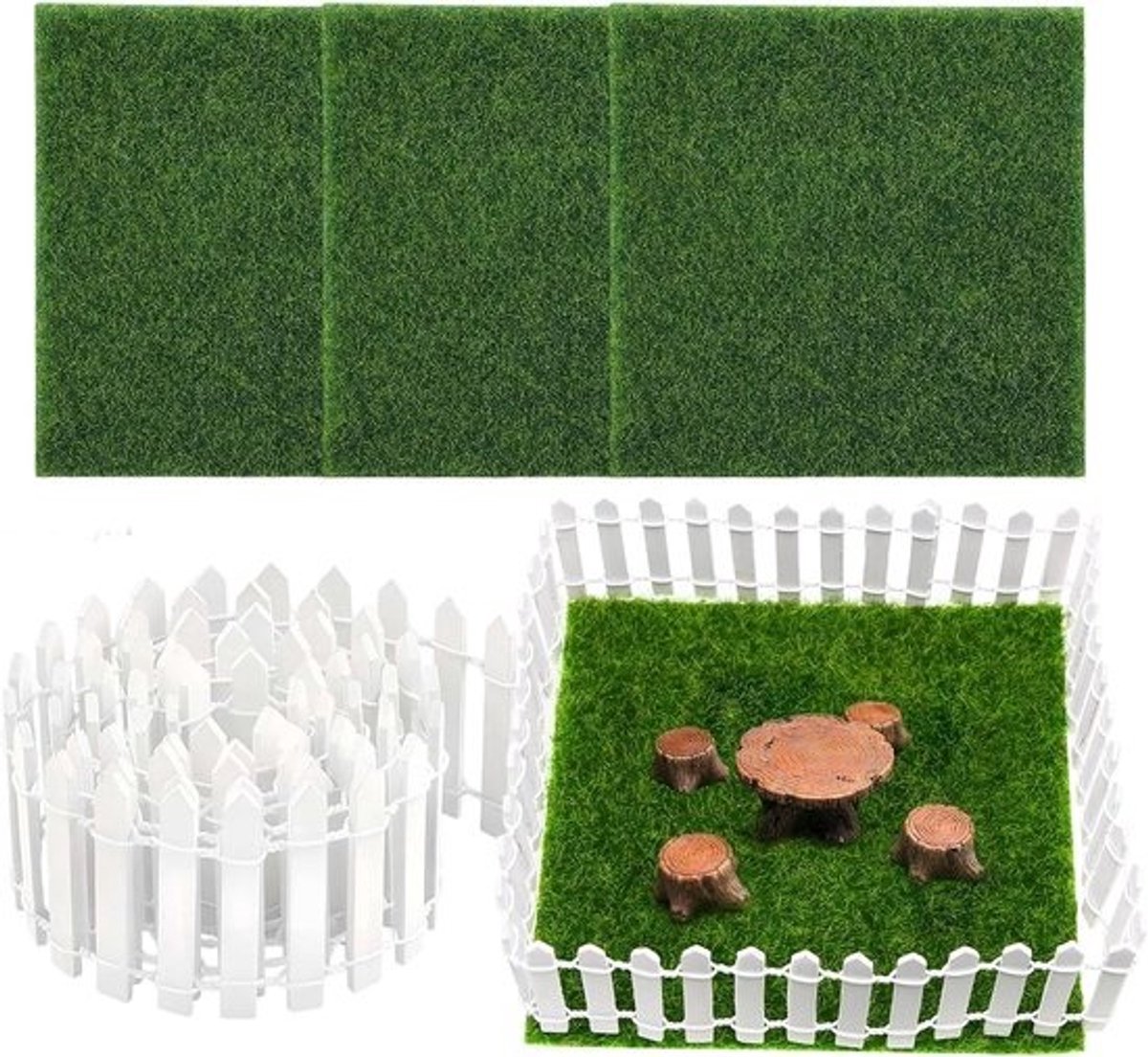 Miniatuur Hek - Decoratief Hekwerk - Sprookjestuin Decoratie - Flexibel Hout - 89 cm Lengte - Wit