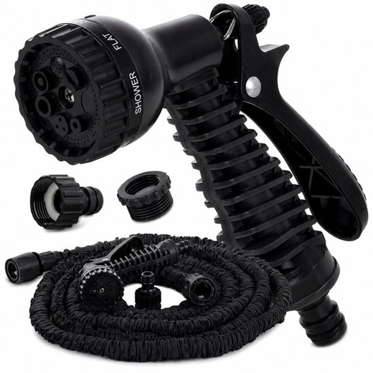 Flexibele Tuinslang – 30 Meter – Uitrekbaar – 7 Sproei Functies - Magische Tuinslag – Elastisch - Lichtgewicht – Uitzetbaar - Tuin Bewatering - Zwart – Water Hose
