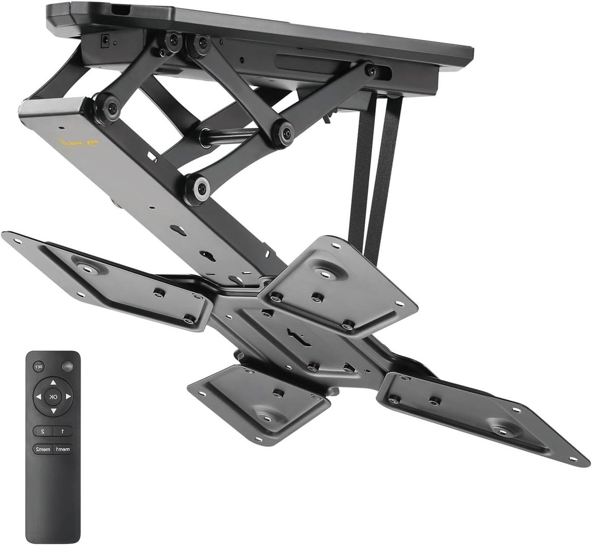 TV Beugel Plafond - Motorsteun TV - Ruimtebesparend Ophangen - Inklapbaar Met Afstandsbediening - 23-55 Inch - Zwart