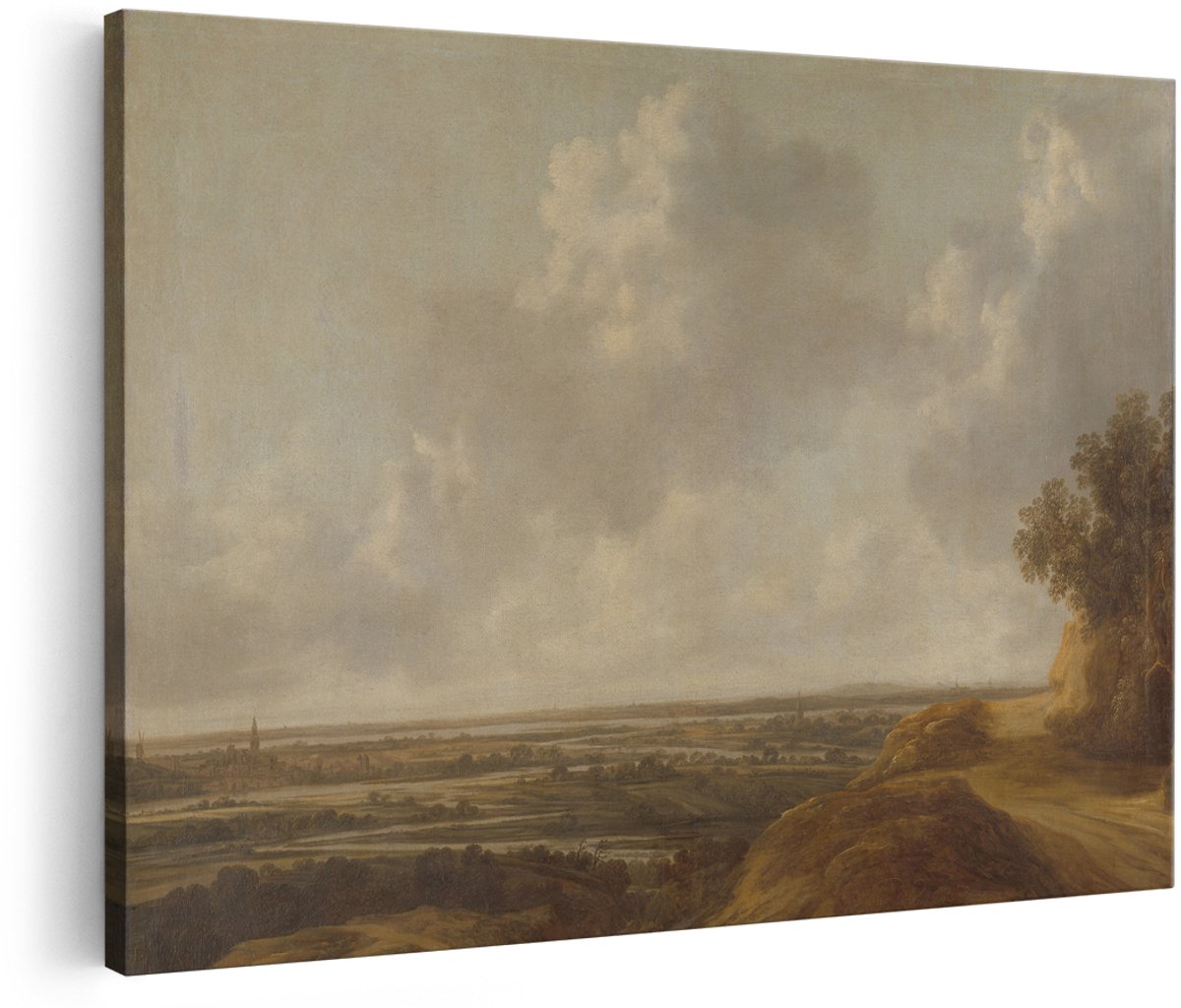 Artaza Canvas Schilderij Panoramisch Landschap - François van Knibbergen - 180x120 cm - Groot - Kunst - Wanddecoratie Woonkamer