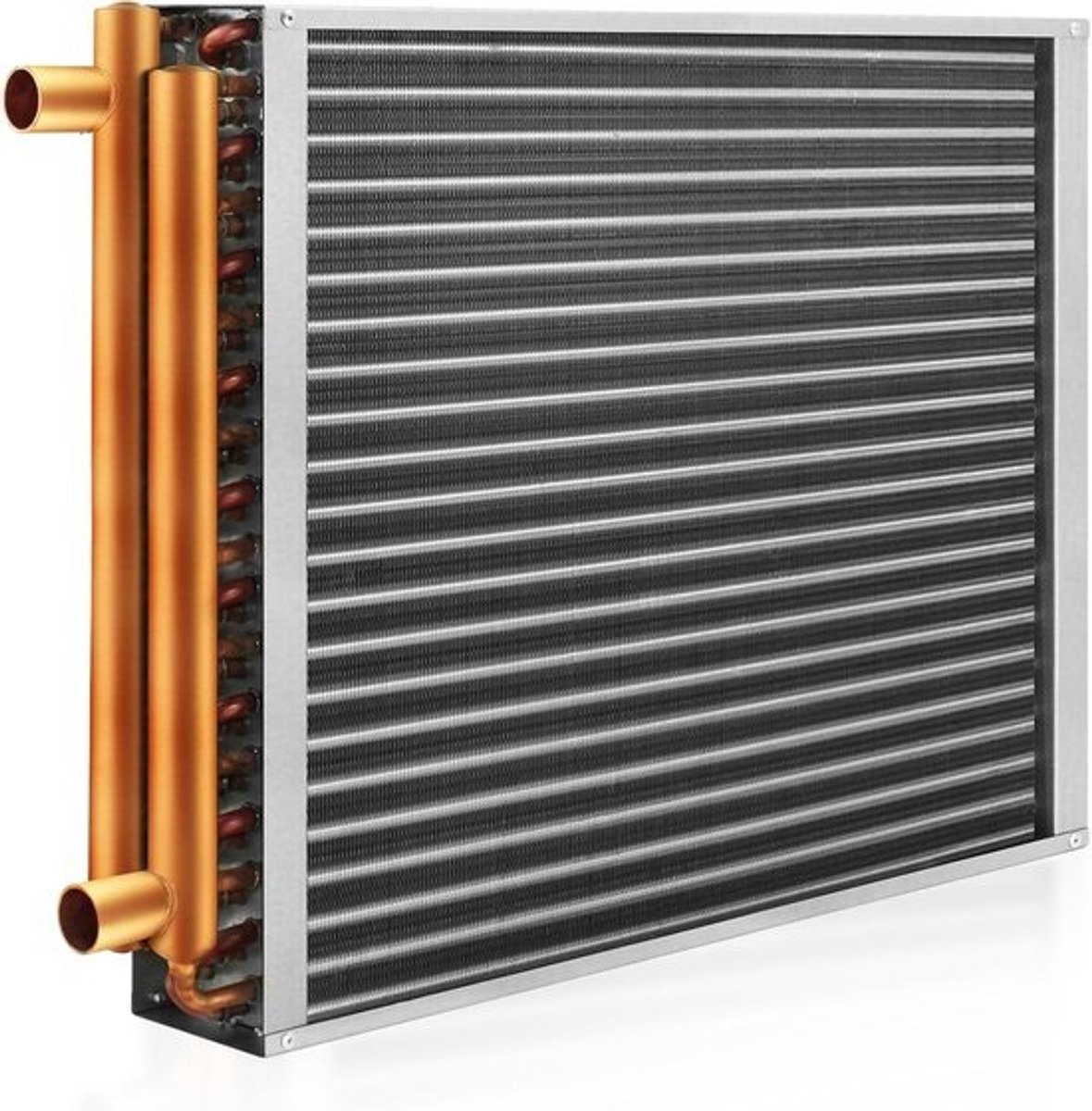 Warmtewisselaar Water Lucht 14x14 met 1" Koperen Aansluitingen voor Centrale Verwarming en Ventilatiesystemen