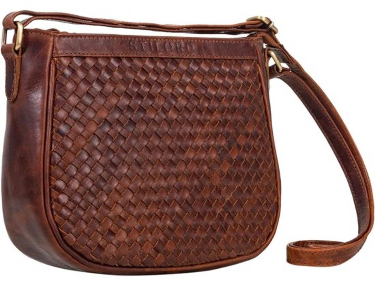 Vintage Leren Schoudertas Dames Klein Gevlochten Crossbody Tas Dames
