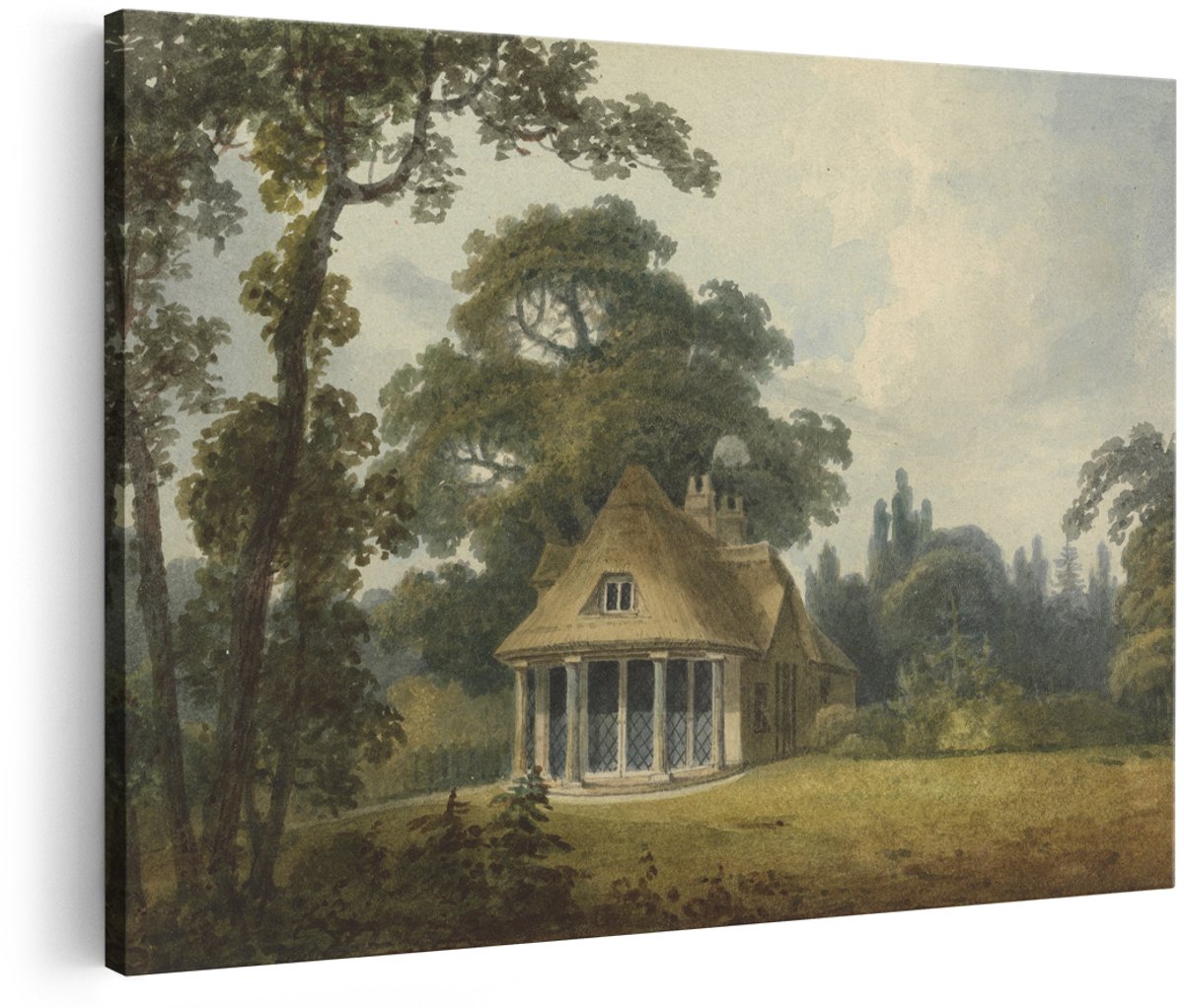 Artaza Canvas Schilderij Cottage - 180x120 cm - Groot - Wanddecoratie Landelijk Landschap - Muurdecoratie Natuur - Decoratie Woonkamer Romantisch