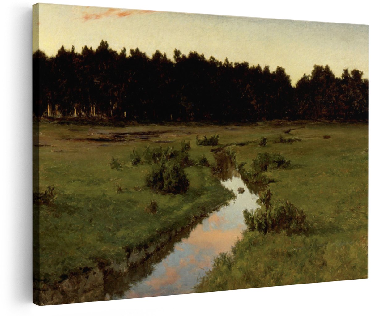 Artaza Canvas Schilderij Landschap - 180x120 cm - Groot - Wanddecoratie Natuur - Muurdecoratie Zonsondergang - Decoratie Bos - Schilderijen Op Canvas