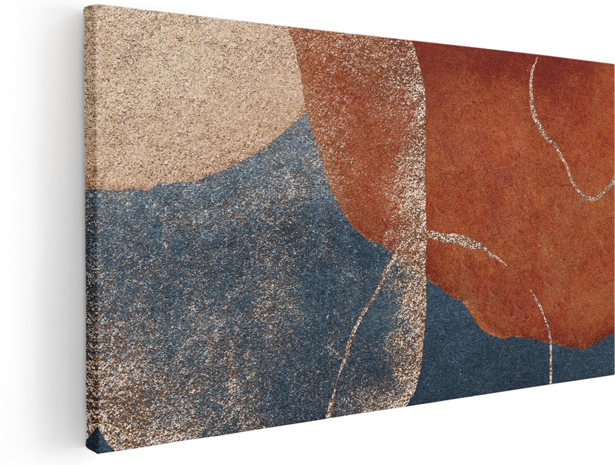 Artaza Canvas Schilderij Abstracte Kunst van Cirkels - 180x90 cm - Groot - Wanddecoratie Woonkamer - Schilderijen - Muurdecoratie