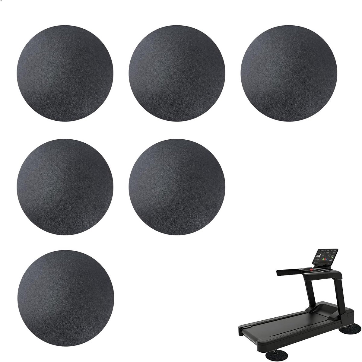 Set van 6 Beschermende Fitnessmatten 6 mm Dikte, Antislip, Ideaal voor Treadmill en Sportapparatuur, 10 x 10 x 0.6 cm, Zwart