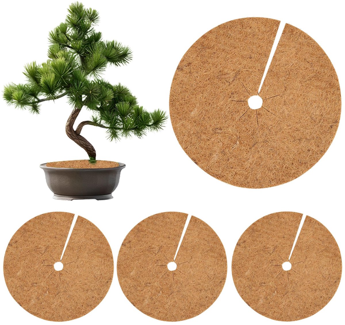 4 Stuks Kokosmatten - Herbruikbare Vorstbescherming voor Buitenplanten en Tuinplanten in Potten - Ø 40 cm