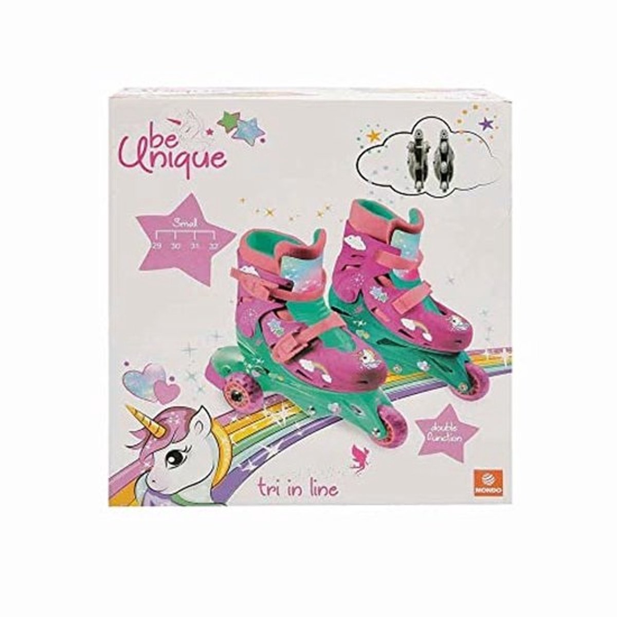 Verstelbare Eenhoorn Inline Skates voor Kinderen - Maat S (29/32) - Dubbele Functie met PVC Wielen