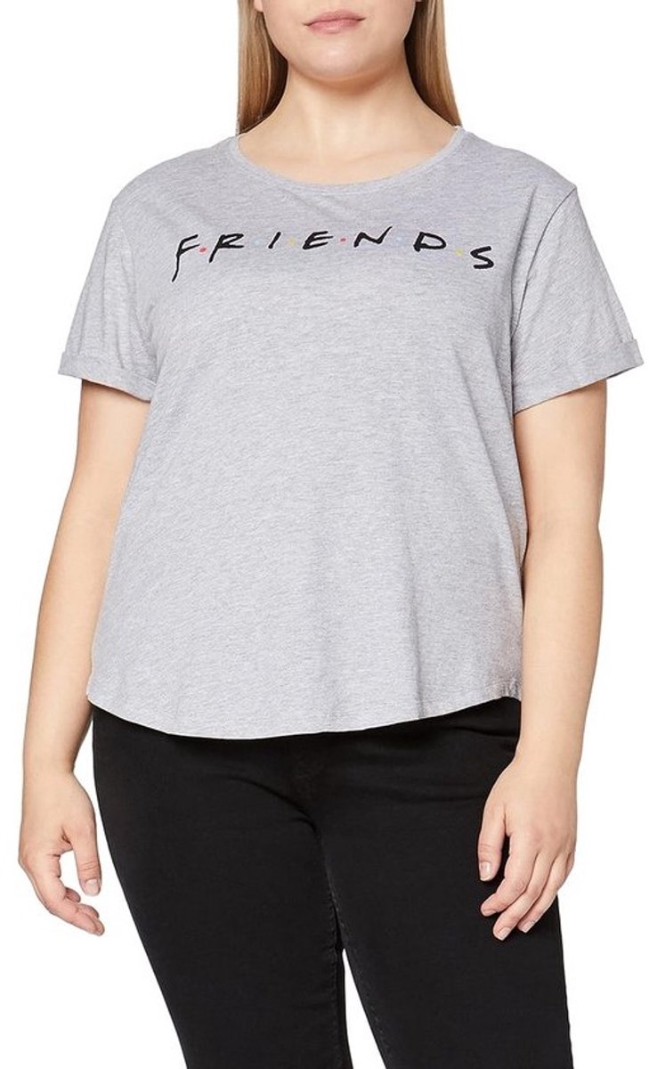 Dames Grijze T-shirt met Vrienden Designs - Casual Jaren '90 Mode