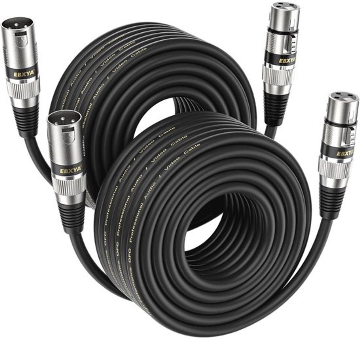 EBXYA XLR Kabel Microfoon Kabel 15M Evenwichtige Mannelijke naar Vrouwelijke XLR Patch Kabels voor PA Systeem, Studio Recorder, Versterker, Mixer