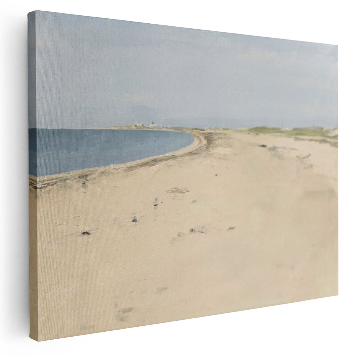 Artaza Canvas Schilderij Kustlandschap - 160x120 cm - Groot - Wanddecoratie Strand Zee - Muurdecoratie Natuur - Schilderijen Op Canvas