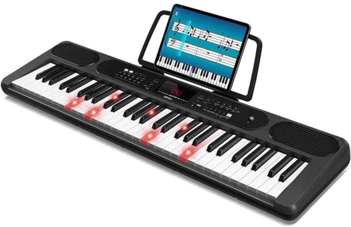 Digitale Piano - Elektronisch Keyboard - Muziek Leren - 61 Toetsen - 102 cm - Zwart