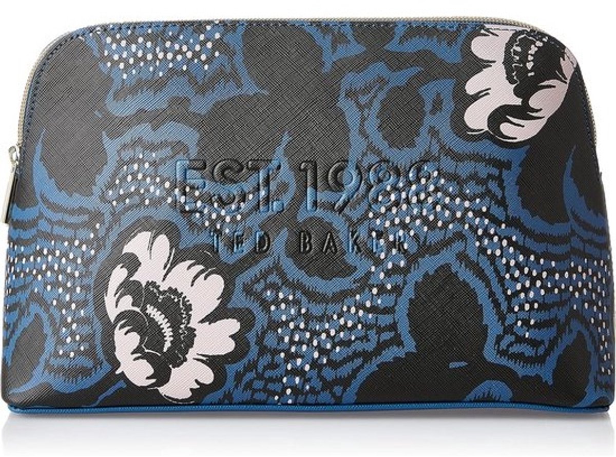 Kleine Blauwe Make-up Tas/Necessaire met Ritssluiting - Compact en Duurzaam