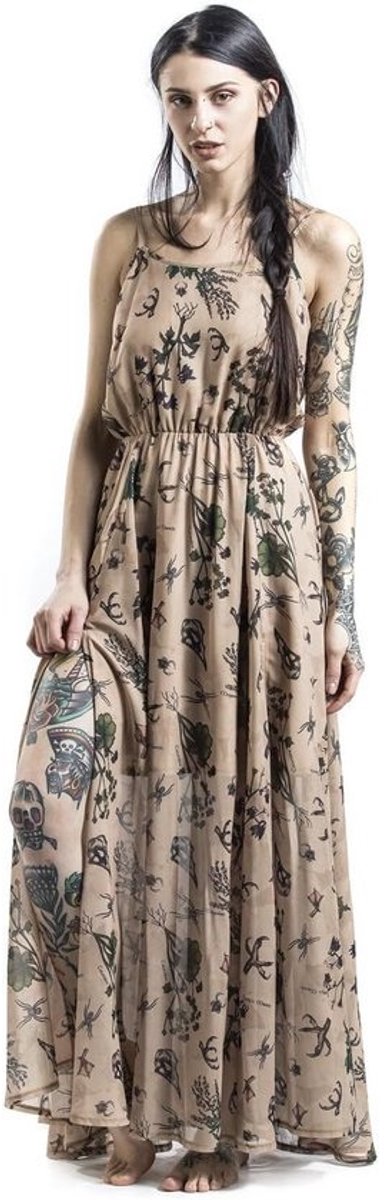 Lange Zomerjurk Beige Dames - Officiële Collectie