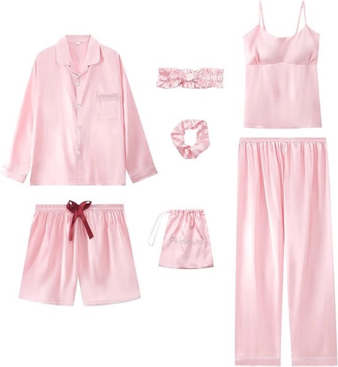 Sensuele Bloemen Kanten Satijnen Pyjama Set voor Dames
