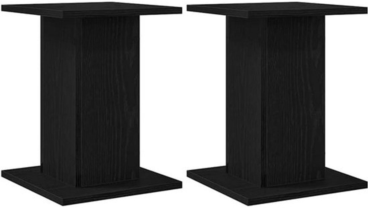 Stevige Houten Luidsprekerstandaards Zwart Eiken 30x30x40 cm