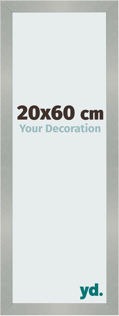 Your Decoration - Fotolijst 20x60 cm - MDF - Aluminium Geborsteld - Bologna