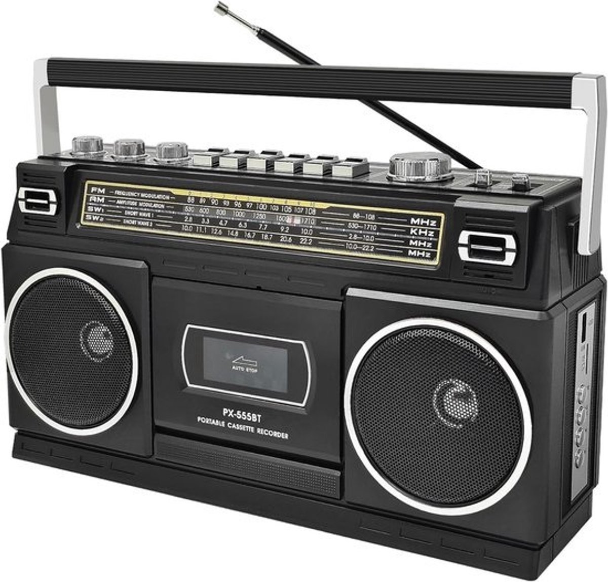 Draagbare Cassettespeler met Bluetooth, Radio (AM/FM/SW) en USB/TF Ondersteuning