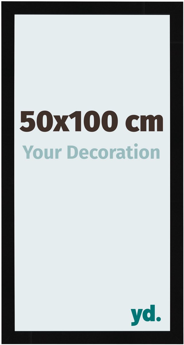 Your Decoration - Fotolijst 50x100 cm - MDF - Zwart Hoogglans - Bologna