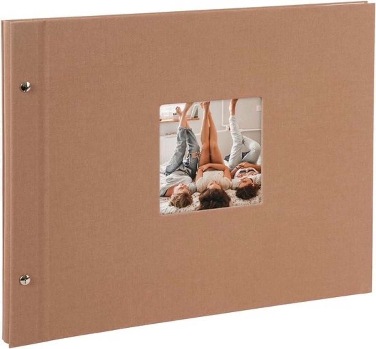 Fotoalbum Linnen - Plakboek - Momenten Vastleggen - Zelf Vormgeven - 39x31 cm - Hazelnootbruin