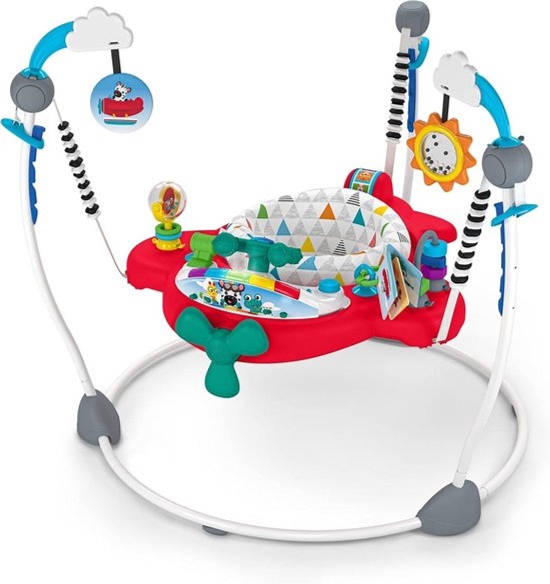 Interactieve Baby Springer met Vliegtuig Speelcentrum en Muziek – 4 Hoogtes