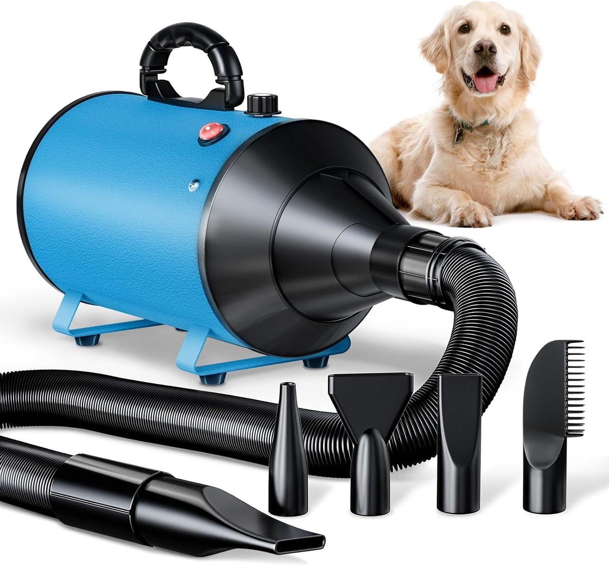Haardroger Hond - Blazer - Dierenverzorging Thuis - Stille Motor - 41 cm - Blauw