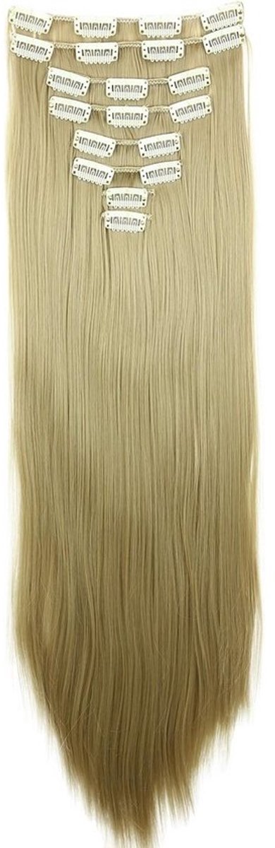 XXL 50cm Clip-in Extensions Set 8 Delig Glad Haarstukje voor Volume