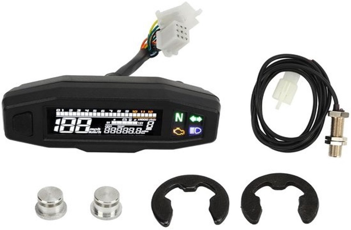 Universele Digitale Motorfiets Snelheidsmeter Toerenteller Odometer Brandstofmeter 12V LCD
