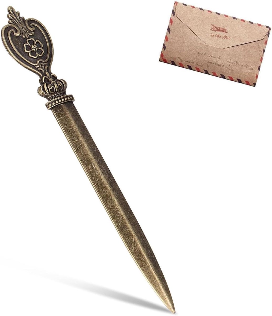 Briefopener Mes - Brievenopener - Post Openen - Metalen Handvat - 12.7 cm - Koper