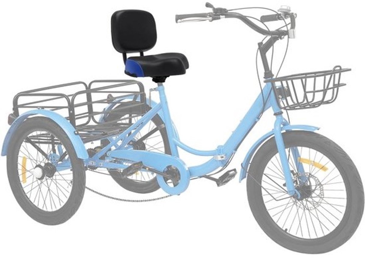 Extra Comfort Fietszadel met Rugleuning - Ergonomisch Dik Gevoerd Kussen voor Dames, Heren en Driewielers