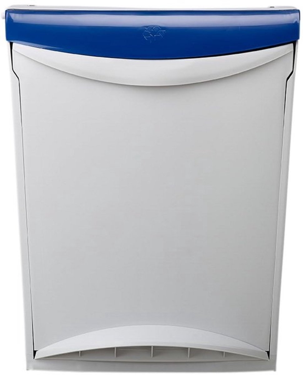 Afvalbak met deksel 25 liter - Afvalscheiding en Pedaalemmer - Grijs/Blauw