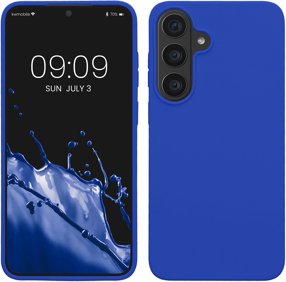 kwmobile telefoonhoesje geschikt voor Samsung Galaxy S26 FE - Hoesje met siliconen coating - Smartphone case in Baltisch blauw