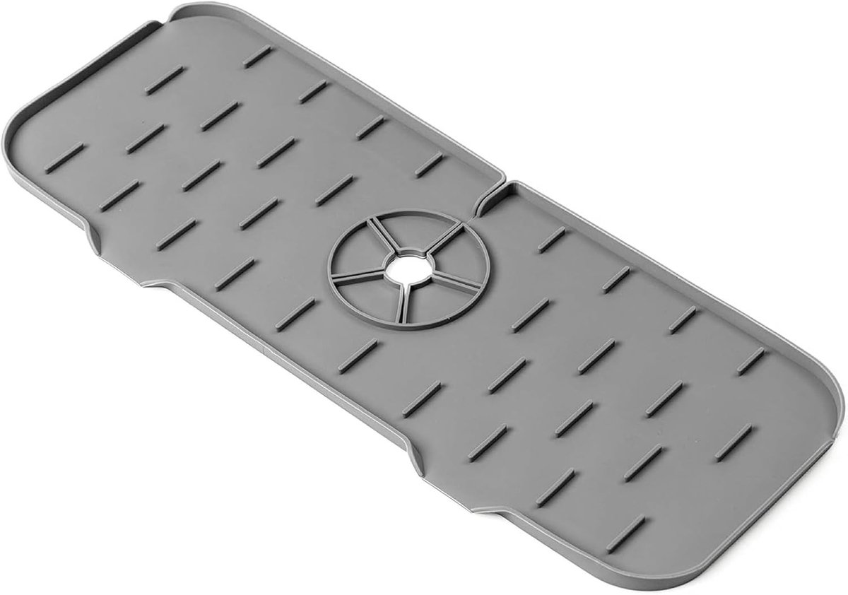 Waterkraan Splash Guard Mat 37 x 14 cm - Silicone Drainscherm voor Keuken en Badkamer, Vlekkenbescherming en Waterdicht Onderlegger