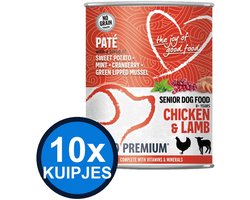 10x Euro-Premium - Pate Senior Chicken & lamb - Hondenvoer Natvoer - 400 g