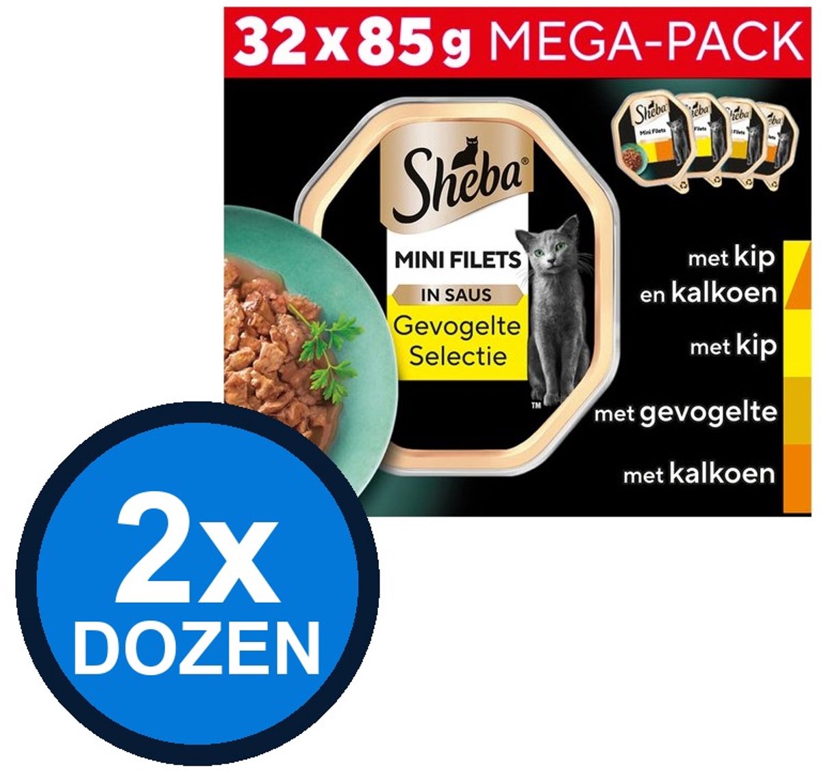 Sheba Sheba - Mini Filets Alu Saus Gevogelte Sel Multipack (32x85g) - Kattenvoer Natvoer - 2.72 kg