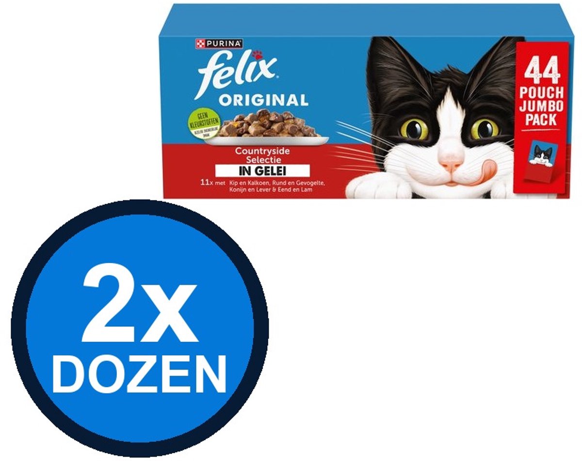 Felix Felix - Original In Gelei Countryside Selectie Multipack - Kattenvoer Natvoer - 3.74 kg