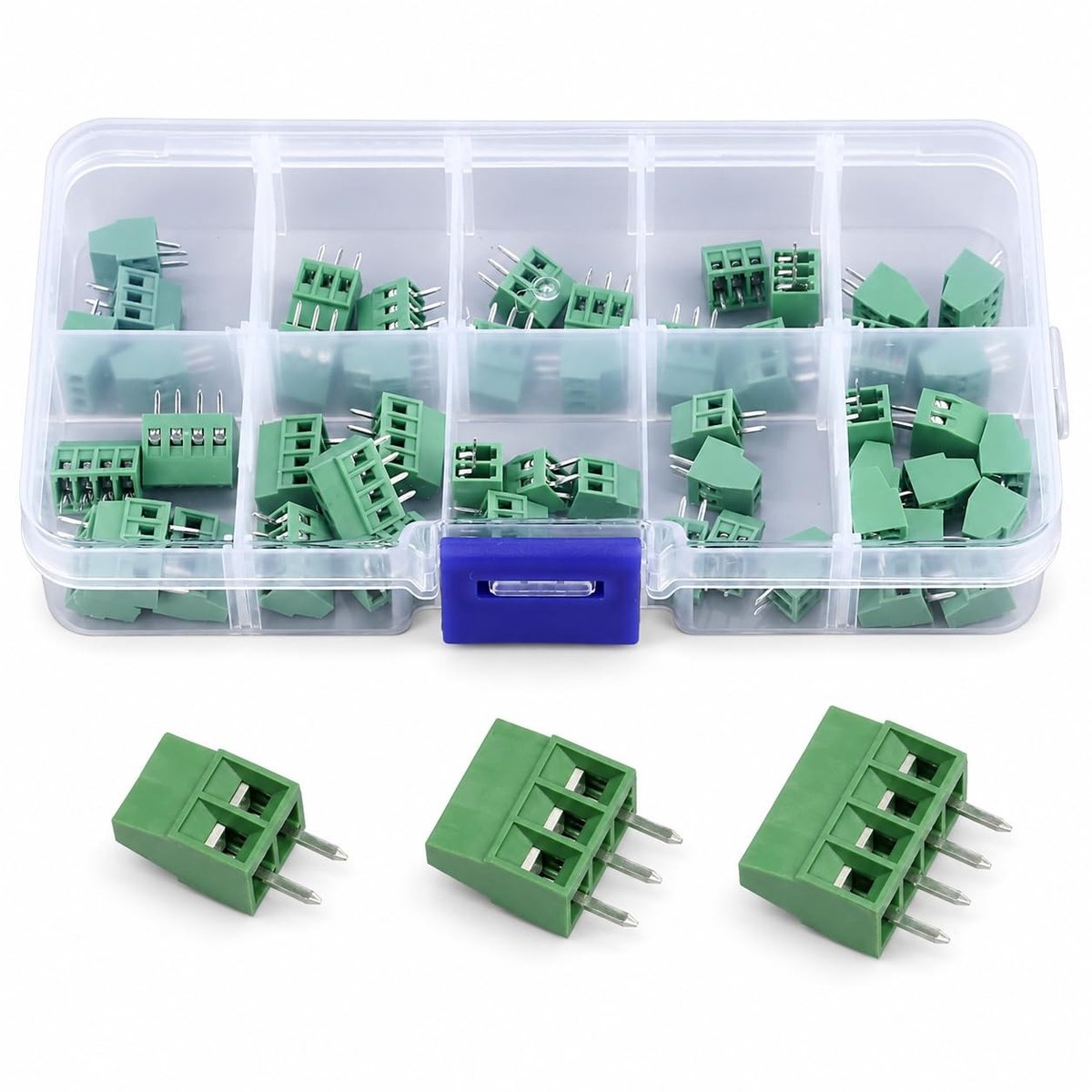 Assortiment van 50 Stuks Schroefterminal Stekkers, 2.54mm, Geschikt voor Elektronische Projecten en Circuitbordmontage