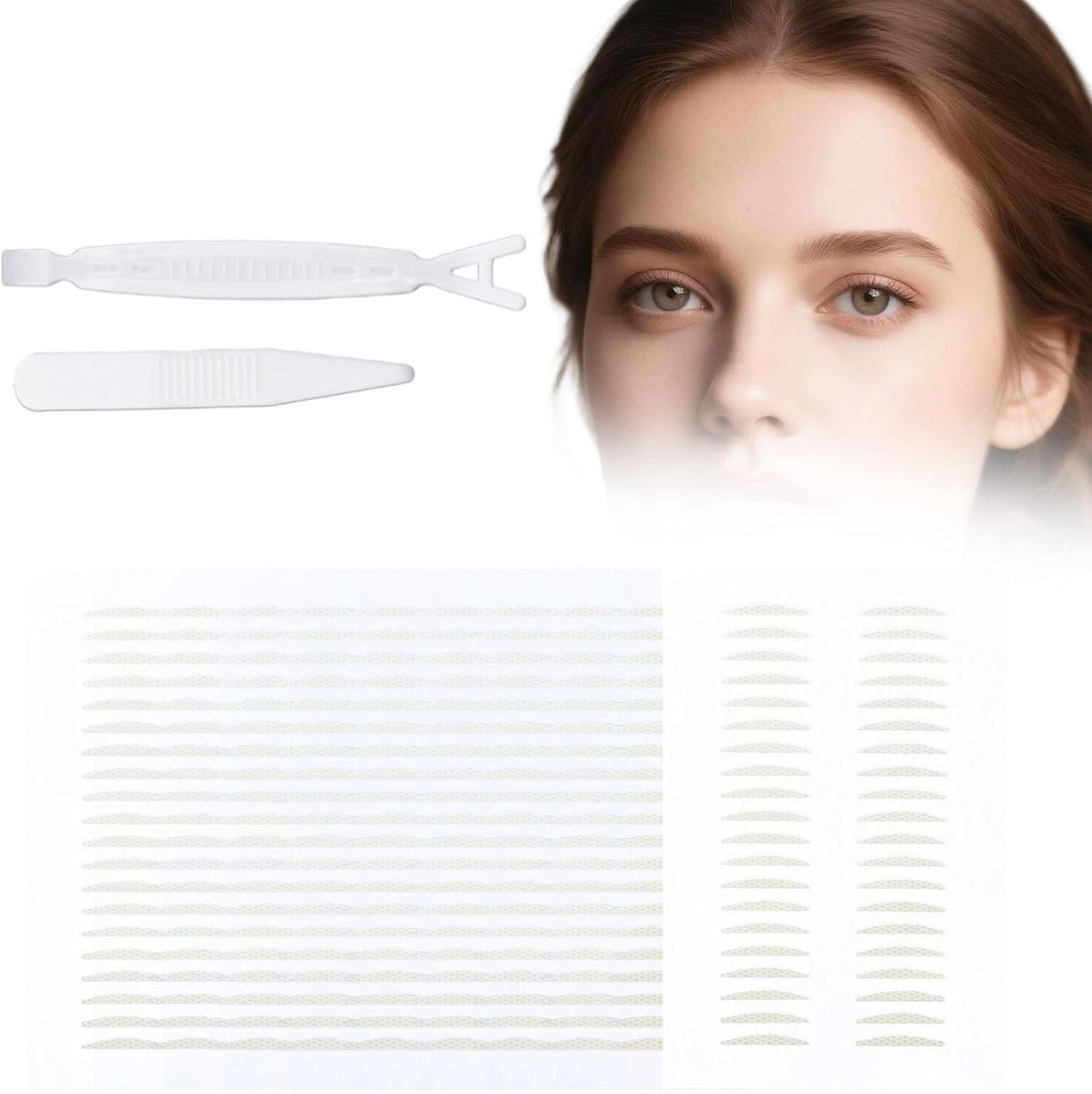 400 Pcs Dubbele Ooglid Tape, Onzichtbare Ooglid Lift Strips met Haring en Pincet voor Directe Lift van Hangende of Ongelijke Ogen, Ideaal voor Make-up en Oogvormcorrectie