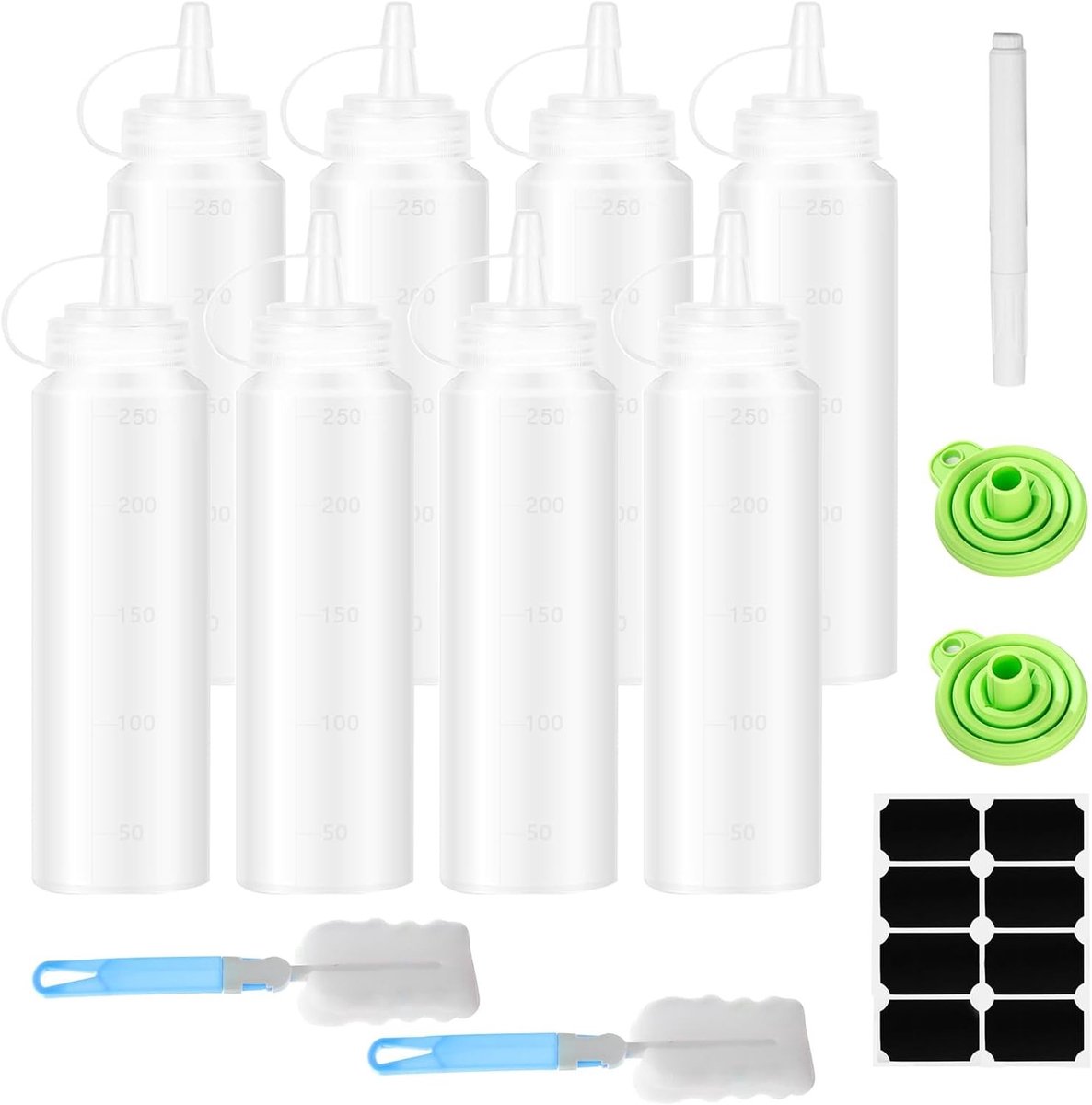 Knijpflessen Set - Plastic - BPA-vrij - Lekvrij Ontwerp - Voor Sauzen en Decoratie