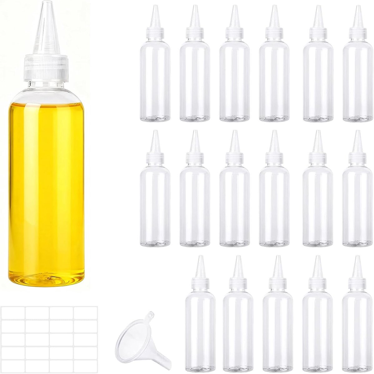 Knijpflessen Set - Transparant - 50 ml - Lekvrij Ontwerp - Voor Reizen en Keuken