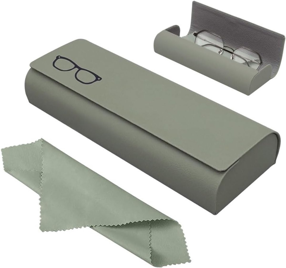Premium PU Leren Hardcase voor Zonnebrillen en Leesbrillen met Microvezeldoek - Duurzaam en Stijlvol Bescherming voor Mannen en Vrouwen