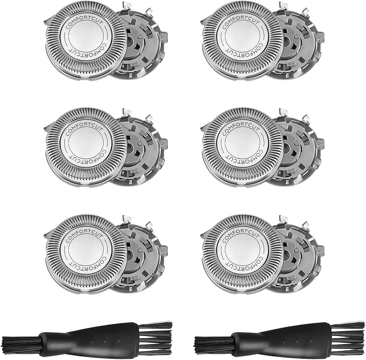 Vervangbare scheermesjes 6 stuks - Compatibel met Philips Serie 3000/5000 - Inclusief reinigingsborstel - ShopVlot